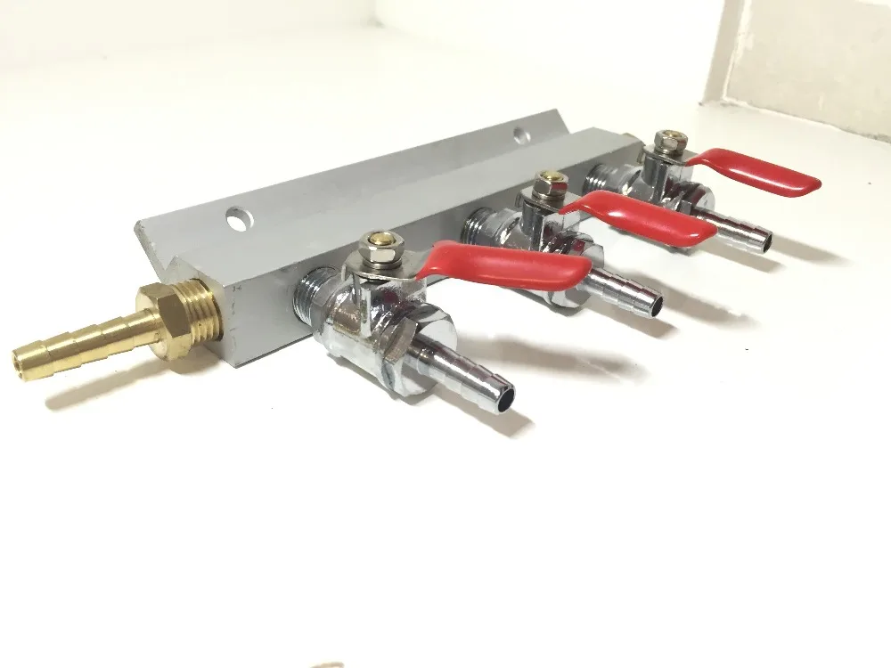 Buy 3 way Co2 /gas manifold/distributor, 1/4" inlet