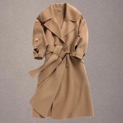 camel KMETRAM женское шерстяное пальто женское осеннее манто Femme Hiver Женская двухсторонняя кашемировая куртка зимнее женское пальто HH515 - Цвет: camel