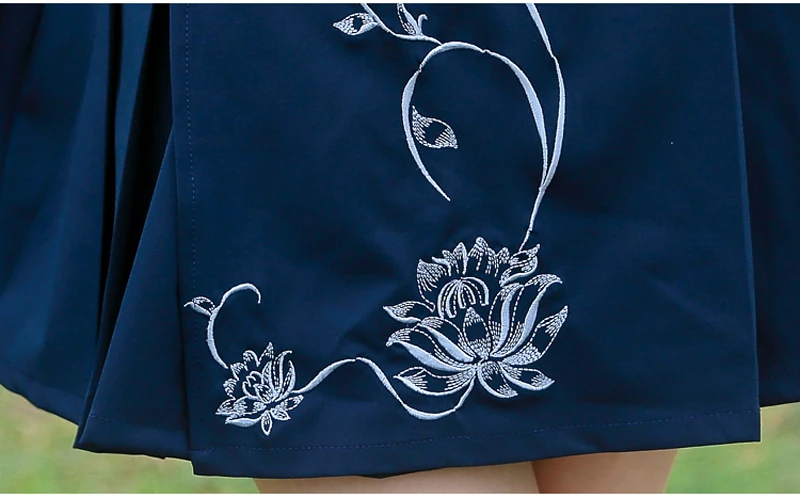 2018 Для женщин Мини-юбки Высокая Талия Этническая Цветочные вышитые плиссированная юбка Harajuku Мини-юбки Chinoiserie Мода Юбки для женщин # A019