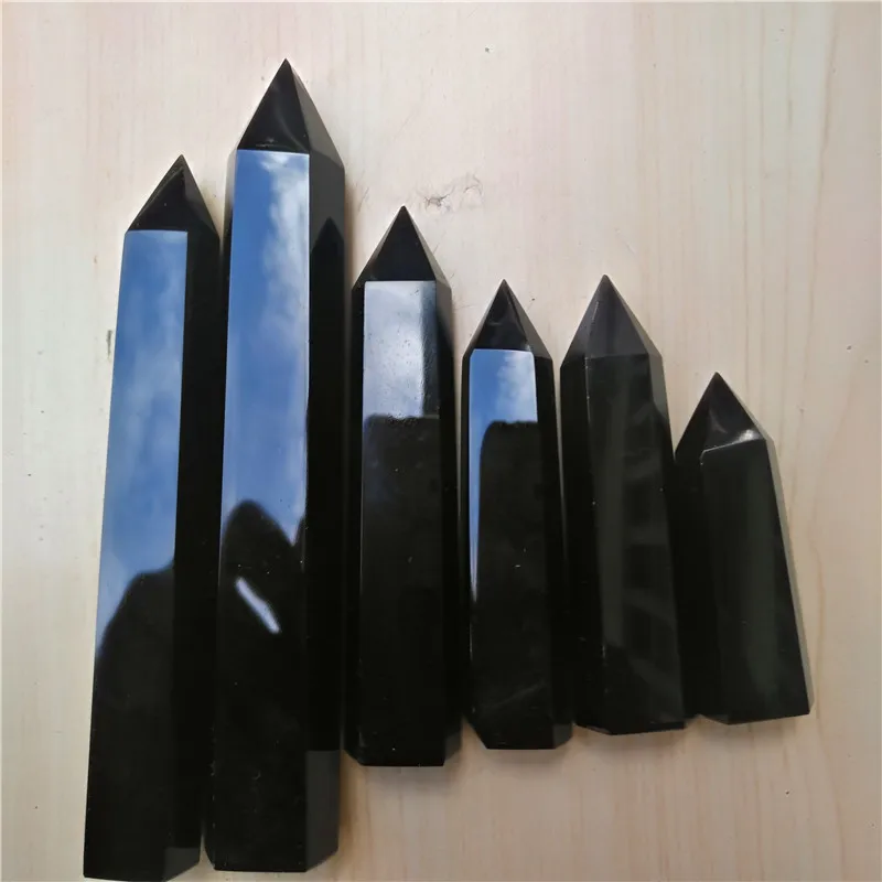 

NATURAL obsidian QUARTZ CRYSTAL WAND