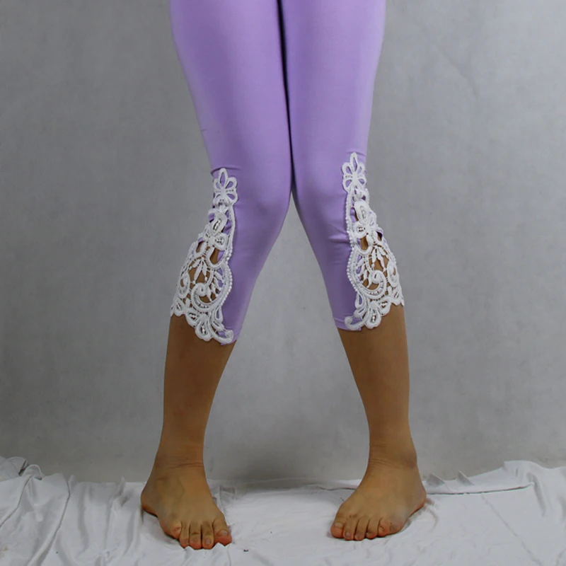 

Babbytoro Leggings Woman 2019 Modal Cotton 3/4 Capris Soft Short Opaque Jeggings Crochet Lace Plus Size 7XL 6XL 5XL XS Red Pink
