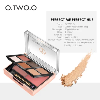 

O.TWO.O New Products 2 Colors Blusher + 6 Colors Eye Shadow in 1 Set Preesing powder Palette Long-lasting Easy to Wear Natural