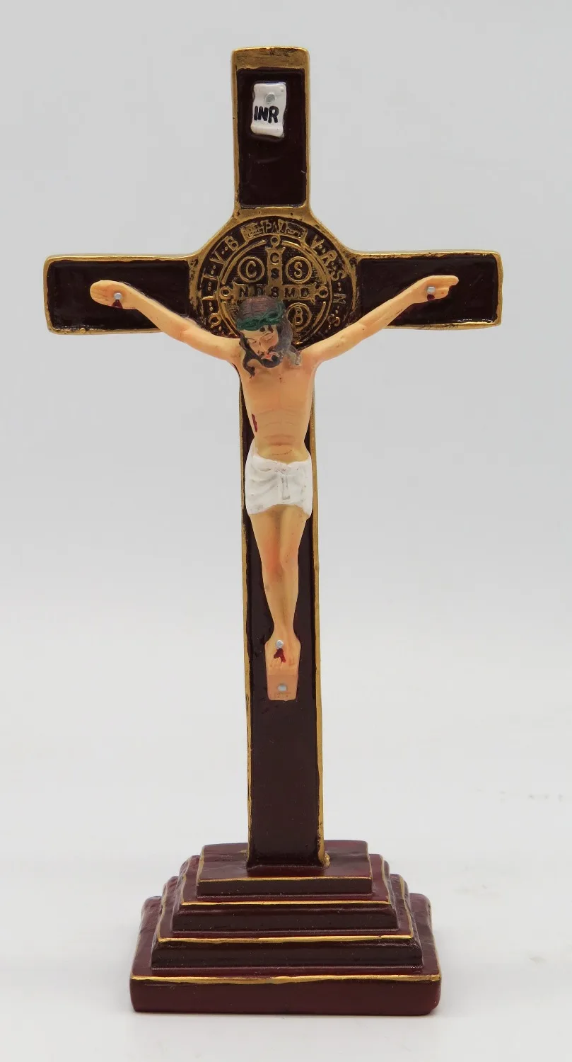 

8 Inch Resin Cross stand with Crucifix Religious Figure Jesus Cross crucifix Figurine SY-0806