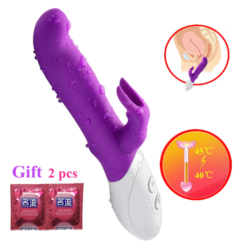 Vibrators Sex toy for Women Heating Dildo Vibrator Magic Wand Eroticos Sex Toy Dual G Spot Clitoris Stimulator Adult Sex toys please me heating vibrator g spot stimulate vibrators for women rechareable waterproof dildo vibrator 12 vibration modes sex toy