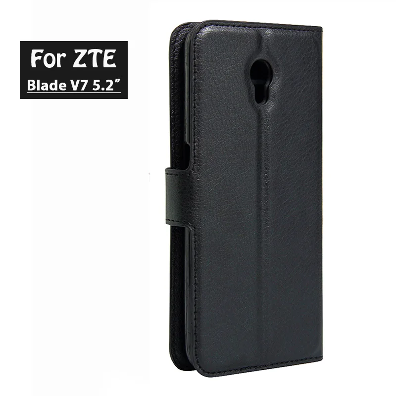 ZTE1352_1_Litchi Texture Wallet Leather Cover Case with Card Slots & Stand for ZTE Blade V7 5.2 inch.jpg