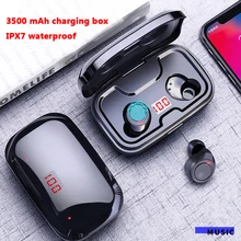 Наушники-вкладыши TWS с 5,0 bluetooth стерео наушники Беспроводной наушники IPX7 водонепроницаемые наушники спортивные headsetWith 3500 мАч светодиодный блок питания