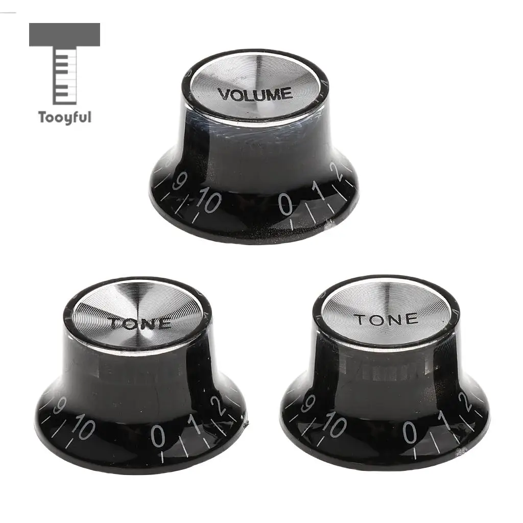 Tooyful 3 Pieces 6mm Volume Knob/Tone Knob/Effects Pedal Potentiometer Control Knob