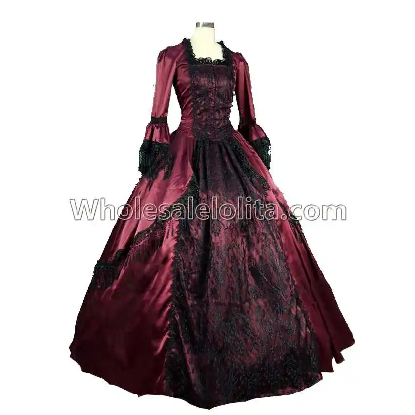 

High Quality Marie Antoinette Penny Dreadful Renaissance Vampire Period Dress Satin Ball Gown Reenactment Theatre Costume