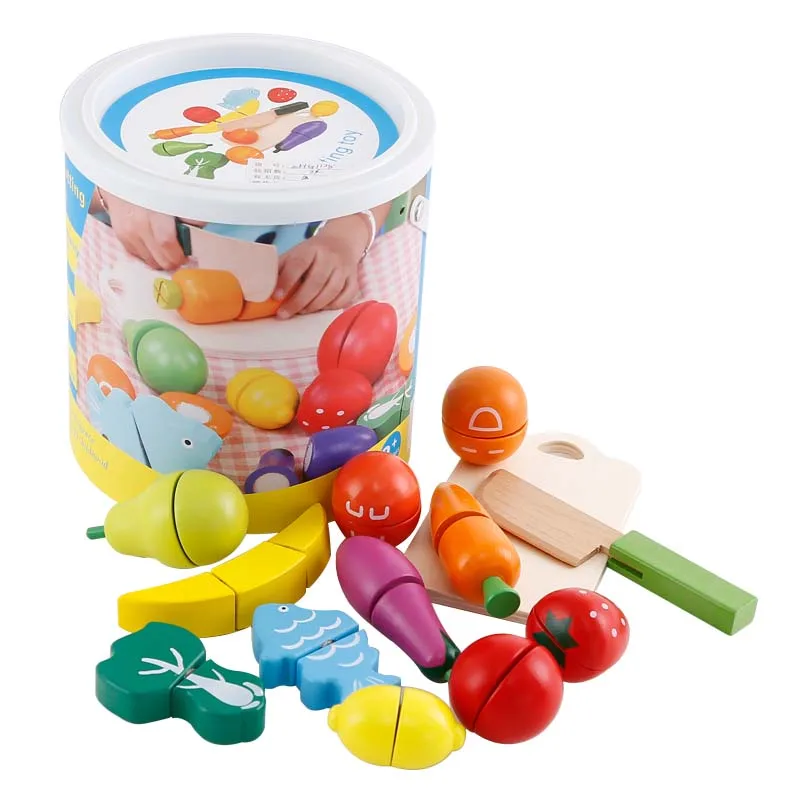 

Wooden Toys Cut Vegetables Fruits Desktop Games Toys Baby Cognitive Early Learning Toys Gifts