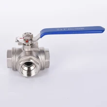 1 шт. BSP Женская резьба 3 способ Т-тип L-Тип 304 шаровой клапан из нержавеющей стали " DN25