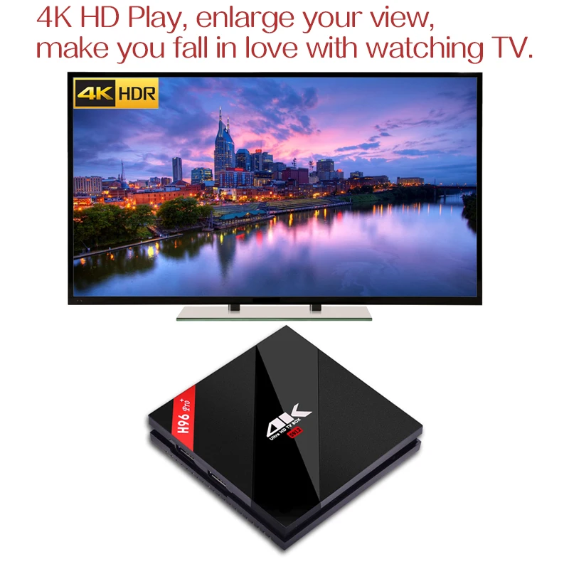 H96 pro plus Android TV Box 2g 16g Восьмиядерный процессор Amlogic S912 DDR3 2 4g + 5 8g doppio WiFi 7 1