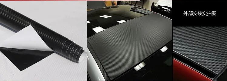 50 см* 200 см 3D автомобильная пленка из углеродного волокна, виниловая пленка из углеродного волокна, пленка для обертывания, рулонная пленка, наклейки для автомобиля, аксессуары для стайлинга автомобилей мотоцикла - Название цвета: Черный