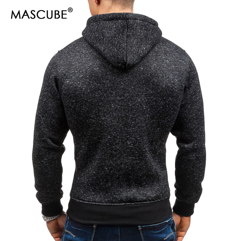 70% OFF MASCUBE 2019 New Brand Men Sets Winter Autumn Sweatshirt Male Fight Color Hooded Zipper Long Sleeve Men Hoodies Outwear M-3XL