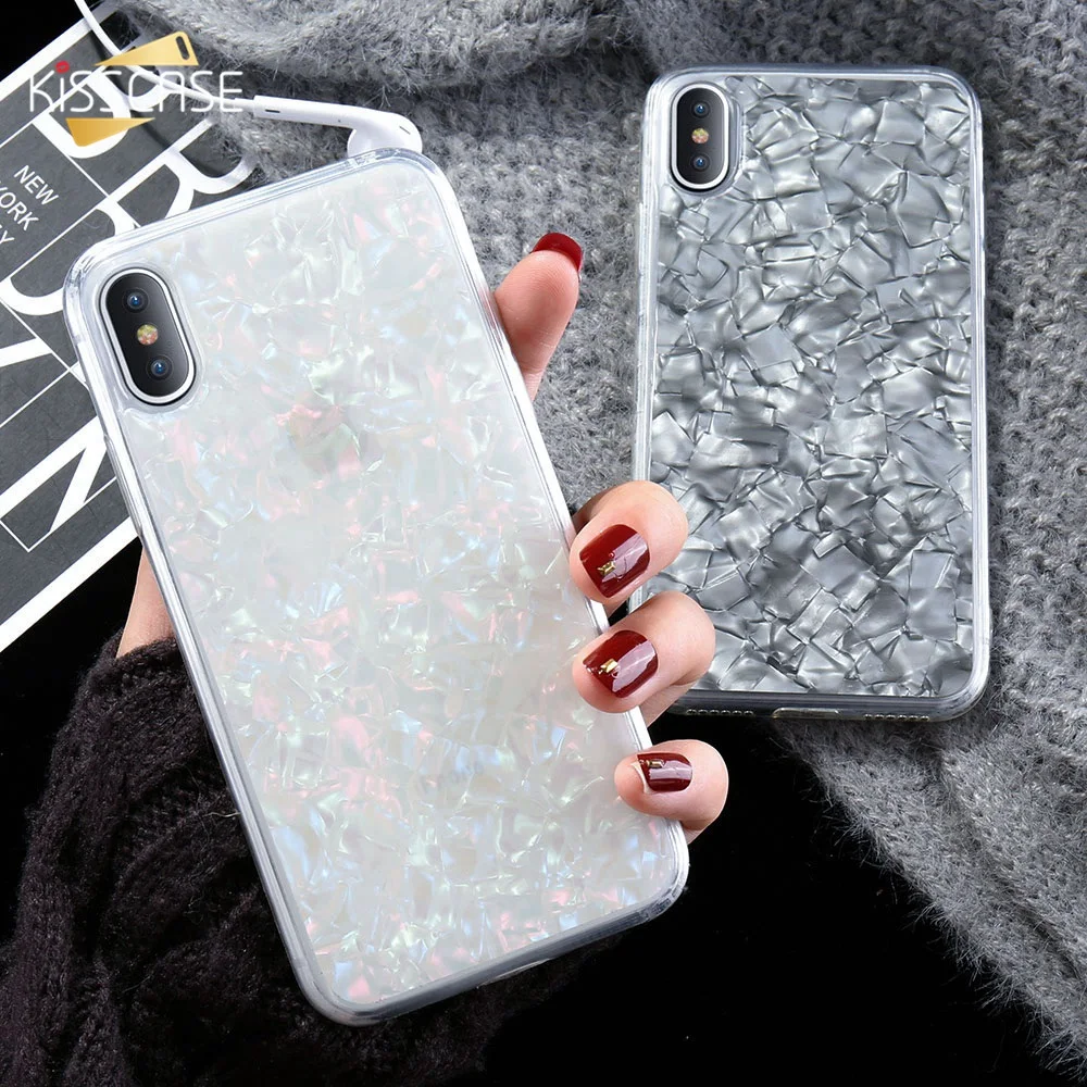 

KISSCASE Phone Case For iPhone X 7 8 6 6S Plus Soft Silicone Epoxy Fritillary Case For iPhone 7 8 Plus 5 5S SE Back Cover Funda