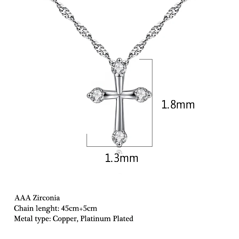Миниатюрный крест, подвеска, Женская цепочка, ожерелье с цирконием и кристаллами, Очаровательное ожерелье, модные ювелирные изделия, вечерние аксессуары, подарок для женщин и девушек