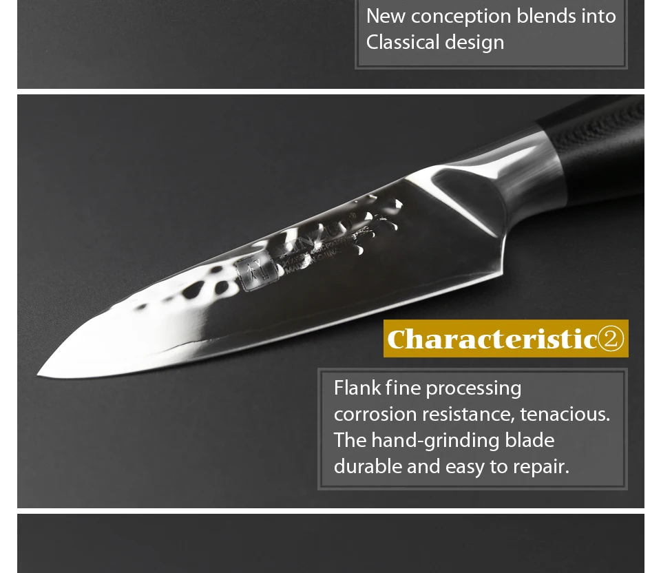 XINZUO 3,5 ''нож для очистки овощей из нержавеющей стали умный резак кухонный стальной нож подарочные ножи долговечные острые с отличной ручкой G10