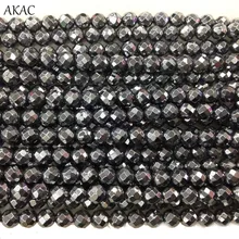 AKAC Terahertz граненые круглые свободные бусины 6 мм, 8 мм, 10 мм 1 прядь/набор Terahertz свободные бусины для diy делая Целебный Камень оптом