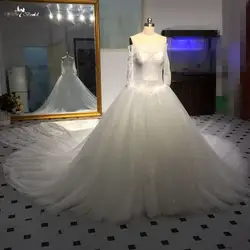 LZ257 Yiaibridal фотографии Кот Кружева с плеча свадебное платье Vestido De Noiva собор поезд Свадебные платья 2018