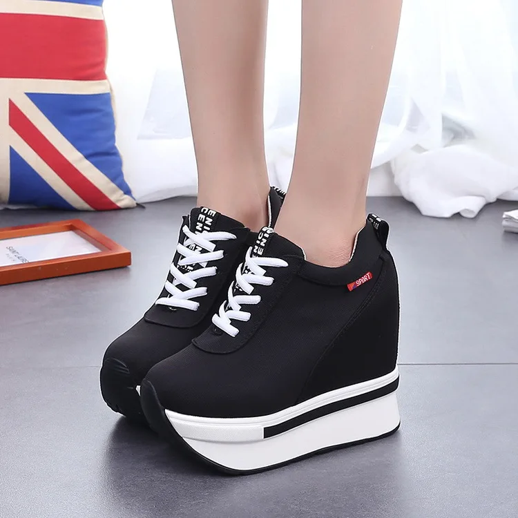 

2018 spring and autumn Korean women's shoes casual laces platform shoes national wind women's wild increase.