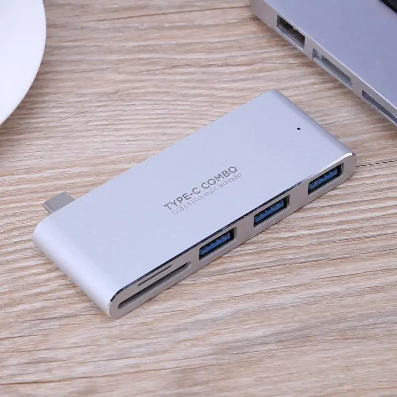 5in1 Тип-C Hub разветвитель USB 3,1 Combo SD/TF Card Reader адаптер кардридер памяти для Macbook телефон ноутбук Тетрадь Tablet PC