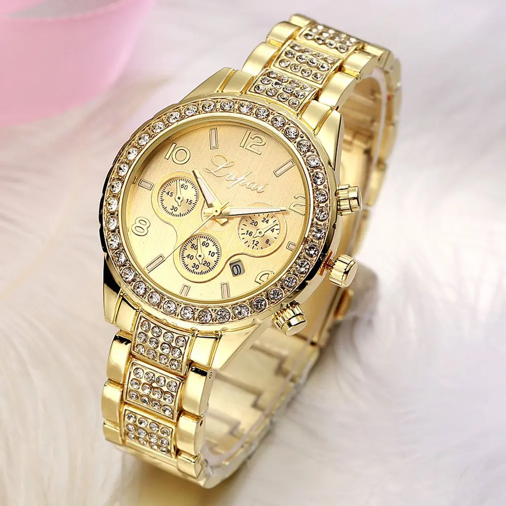 High Class Women Round Dial Wrist Watch Luxury Ladies Quartz Wristwatch