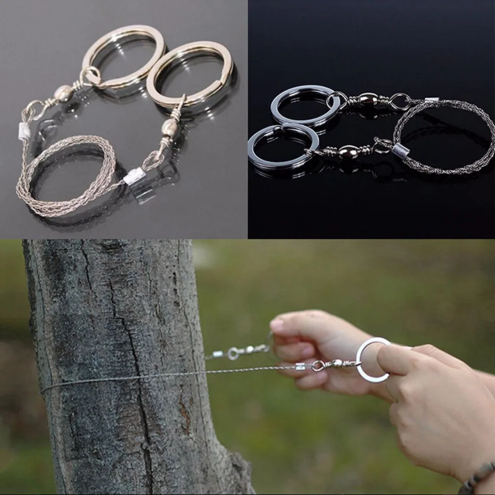 Wire Saw Camping Stainless Steel Emergency Pocket Chain Saw Survival Gear 70cm 