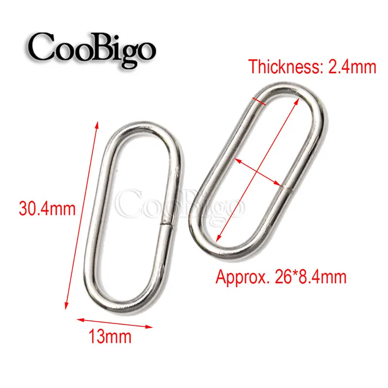 20 шт Упаковка " 1-1/4" 1-1/" 2" внутренний диаметр. Металлическая петля овальные кольца Lether не сварное уплотнительное кольцо ди кольцо для кошелька Рюкзак Сумка ремень - Цвет: 26mm