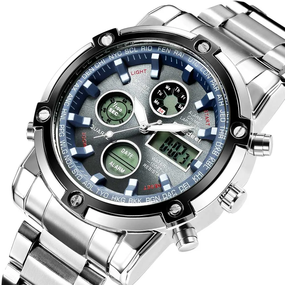 

Top Brand Luxury Men Watch LED Digital Watches Men Full Steel Mens Sports Military Army Watches Quartz-Men Wristwatch Relogios