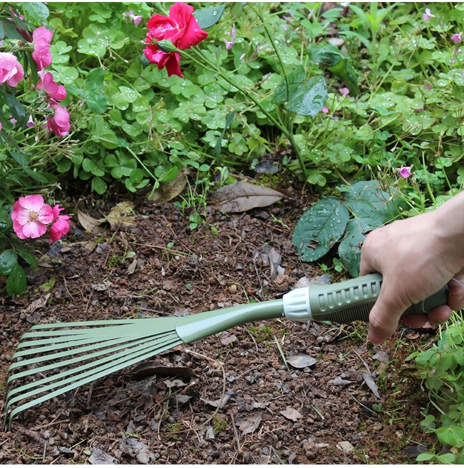 1 см шт. 39 см садовый грабли ручной культиватор для сада резиновая ручка ржавчины семена лист Чистка грабли садовые инструменты
