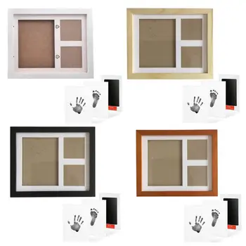 

Baby Footprint Kit Handprint Picture Frame with Safe and Non-Toxic Ink Pad Perfect Newborn Keepsakes Girls Boys Shower Gift