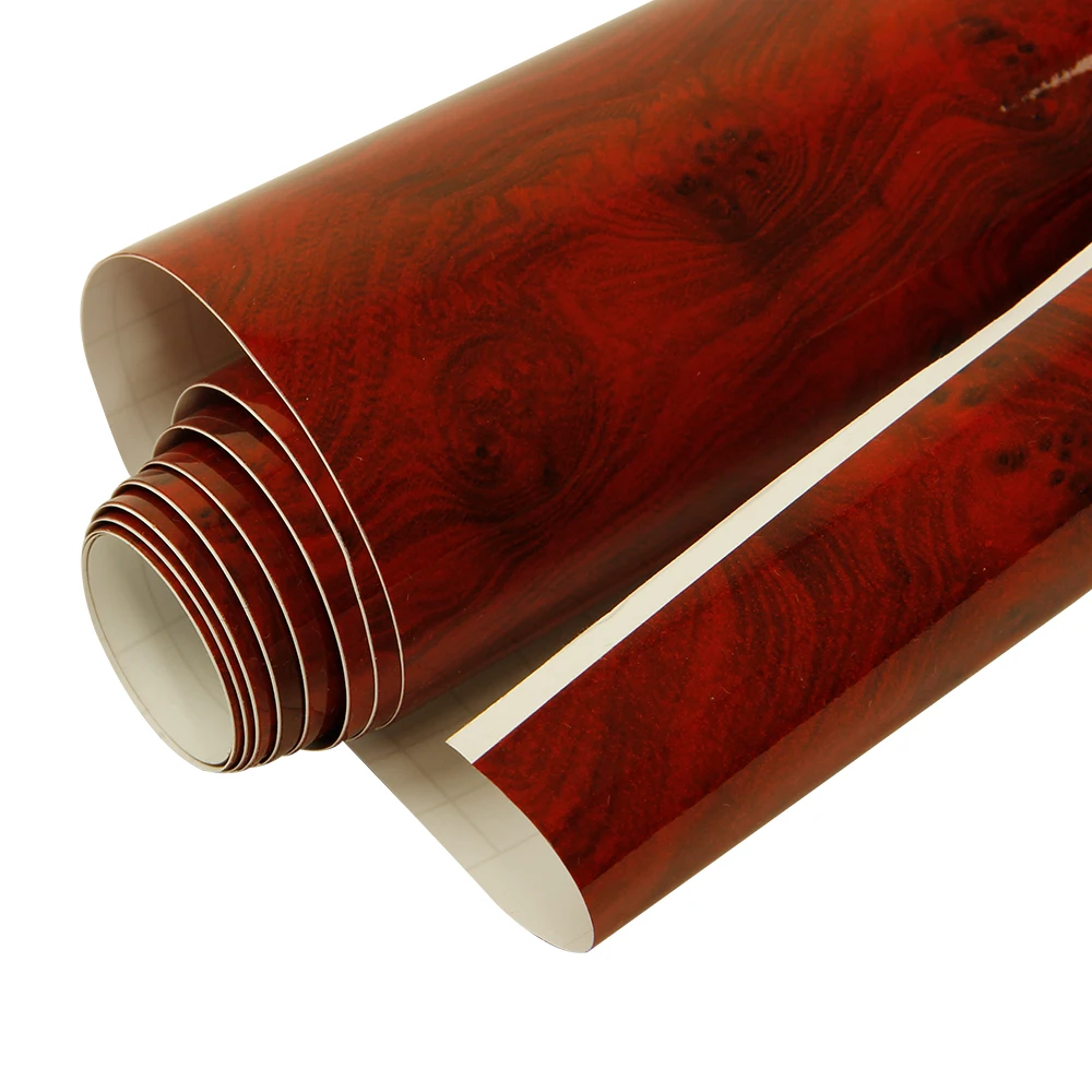 

48.8"x10ft/1.24x3m Car-Styling Wood Textured Grain Vinyl Wrap Decals Adhesive Glossy Wood Grain PVC Film Car Interior Sticker
