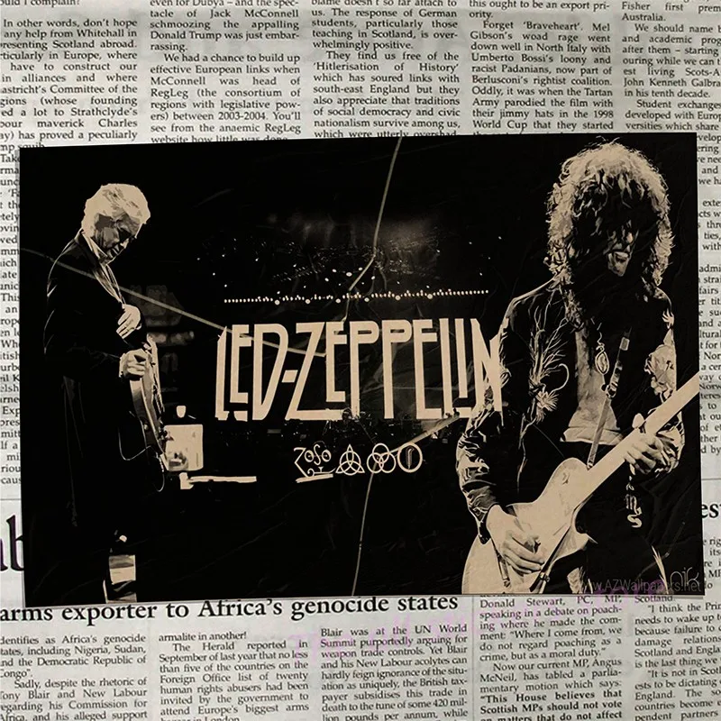 Led Zeppelin рок-музыка постеры для украшения дома винтажные стильные настенные наклейки Abooly бренд/6027 - Цвет: 3