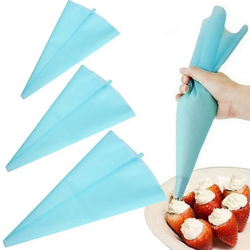 

Silicone Reusable Icing Piping Bag Pastry Bag Cake Cream DIY Decor Tool 3 Size Cake Tools