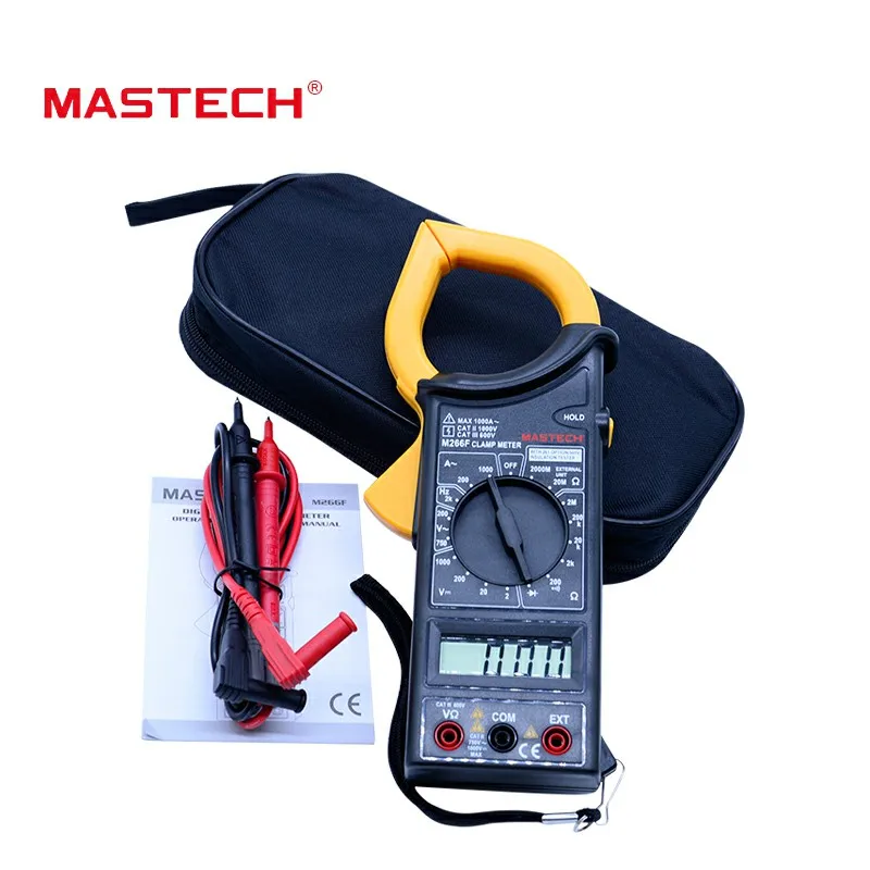 MASTECH M266F цифровой клещи 3 1/2 цифровой ЖК-дисплей AC DC Напряжение Ток частота сопротивление диод тестер