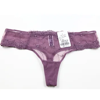 

Wire embroidered lace transparent sexy thin t temptation thong women's cotton