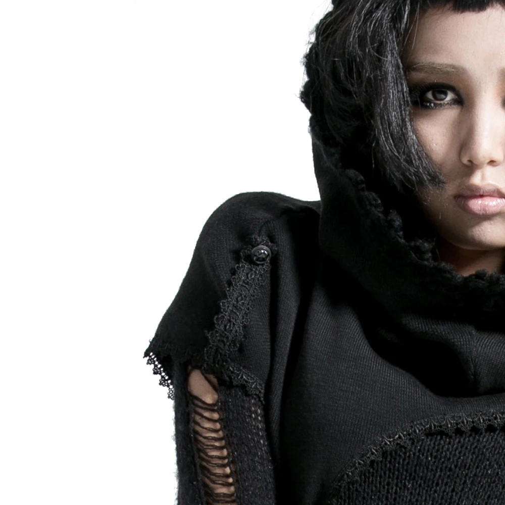 Женский шарф хомут черная вязаная шапка в стиле панк 2019|black scarf|wrap knitknit wrap |