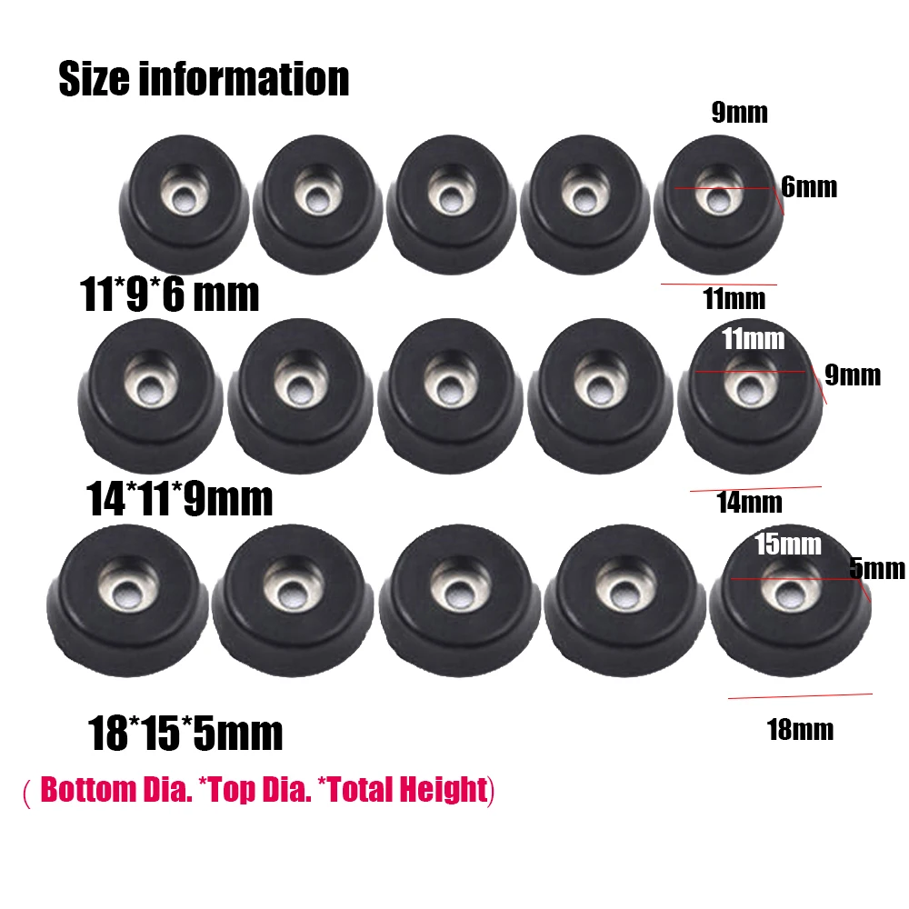 20 шт./лот резиновый стол стул мебельные ножки плитки напольные протекторы 18x15x5/14*11*9/11*9*6 мм стол стул ножки колодки Черный