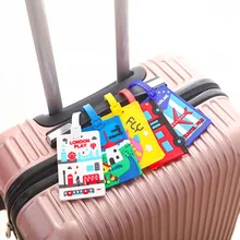 Travel luggage tag suitcase baggage check in anti lost mark label bag accessories cartoon soft PVC name tag Travel luggage tag suitcase baggage check in anti lost mark label bag accessories cartoon soft PVC name tag