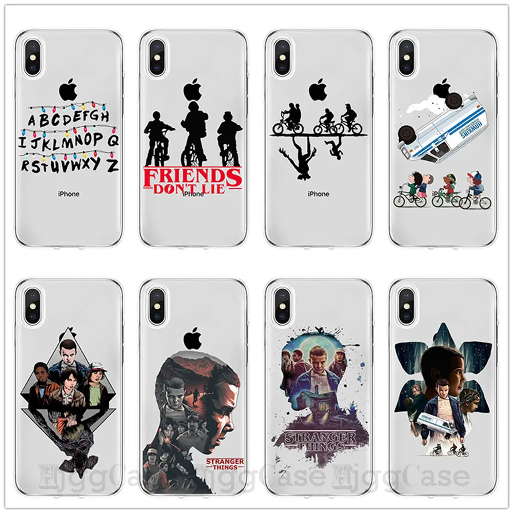 

Stranger Things Christmas Lights Case For iPhone 6 6S 5 5S SE 7 7Plus 8 8Plus X XR XS MAX Transparent Soft silicone Phone Cover