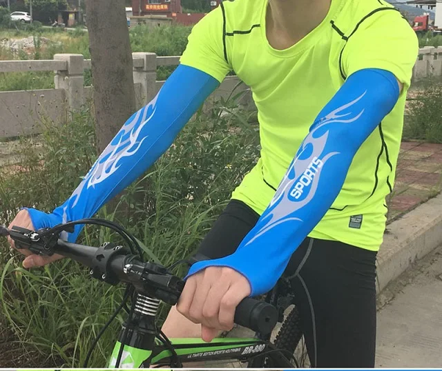 Rayseeda 1Pair Summer Cooling Cycling Arm Sleeves Riding Bike Men Arm