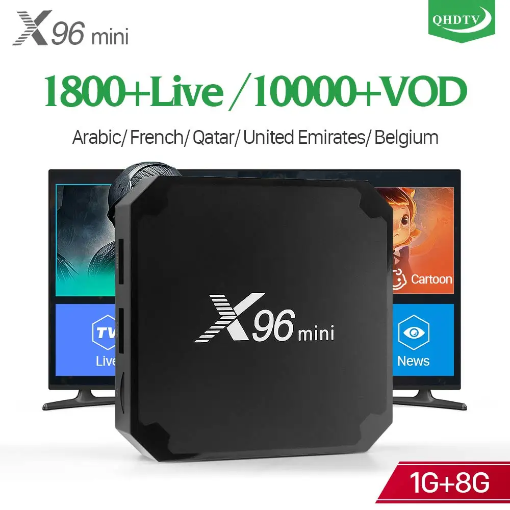 

X96 Mini IPTV France Box Android 7.1 IPTV Code QHDTV Box Quad Core X96mini 1 Year IPTV Belgium France Arabic Netherlands IP TV