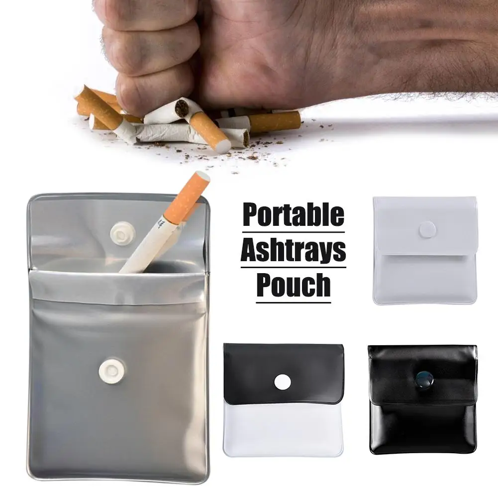 

New Auto Car Portable Ashtray Pocket Ash Bag Fireproof PVC Odorless Outdoor Mini Ashtrays Pouch