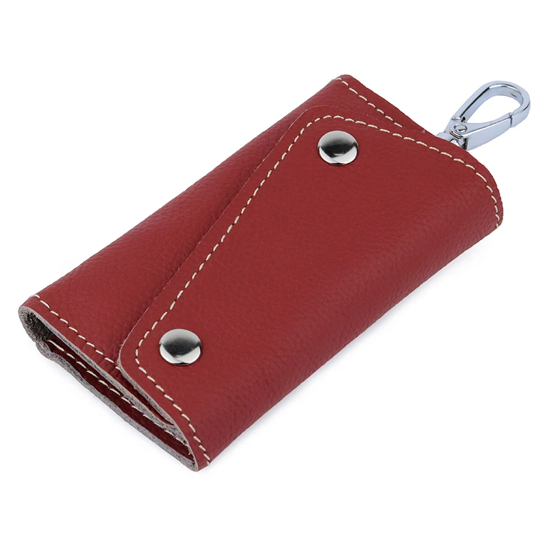 

Sale Genuine Leather Keychain Men Women Key Holder Organizer Pouch Cow Split Car Key Wallet Housekeeper Key Case Mini Card Bag