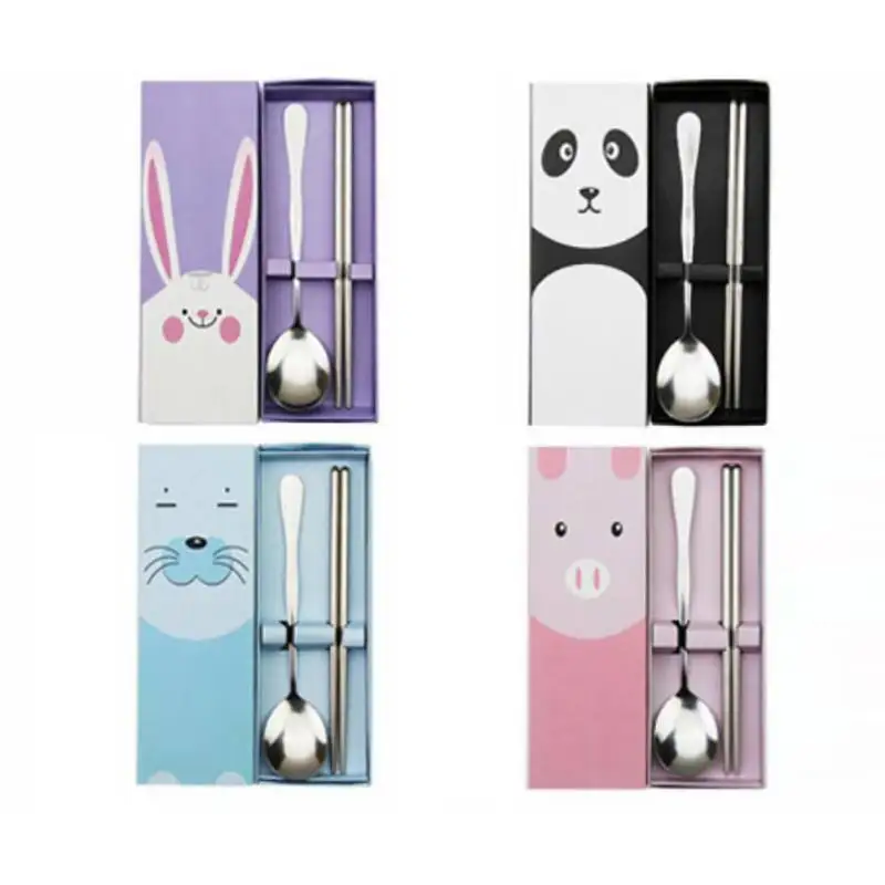 buy 2019 2 Pieces Box Small Gift Novelty Gift Stainless Steel Couple Coffee Spoon Chopsticks Creative And Practical