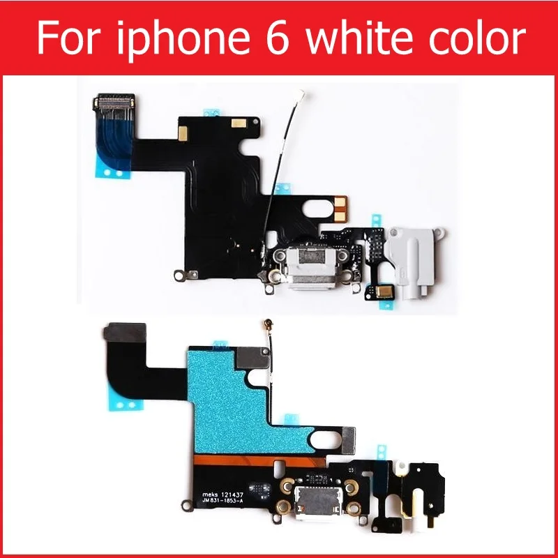 The USB Charger Connector Flex Cable For iPhone 6 6S plus headphone audio jack port connector flex cable dark gray white Wholesa