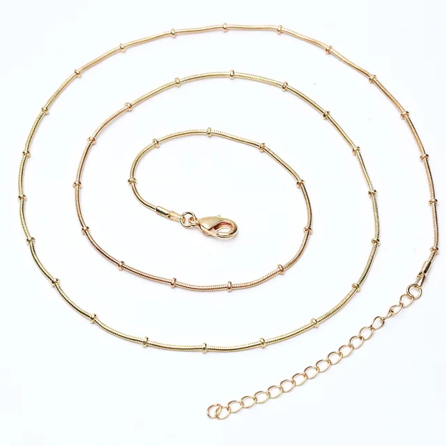 24 inch 1.2mm Snake Chain Necklace Rose Gold/Gold/Silver/Black Maxi