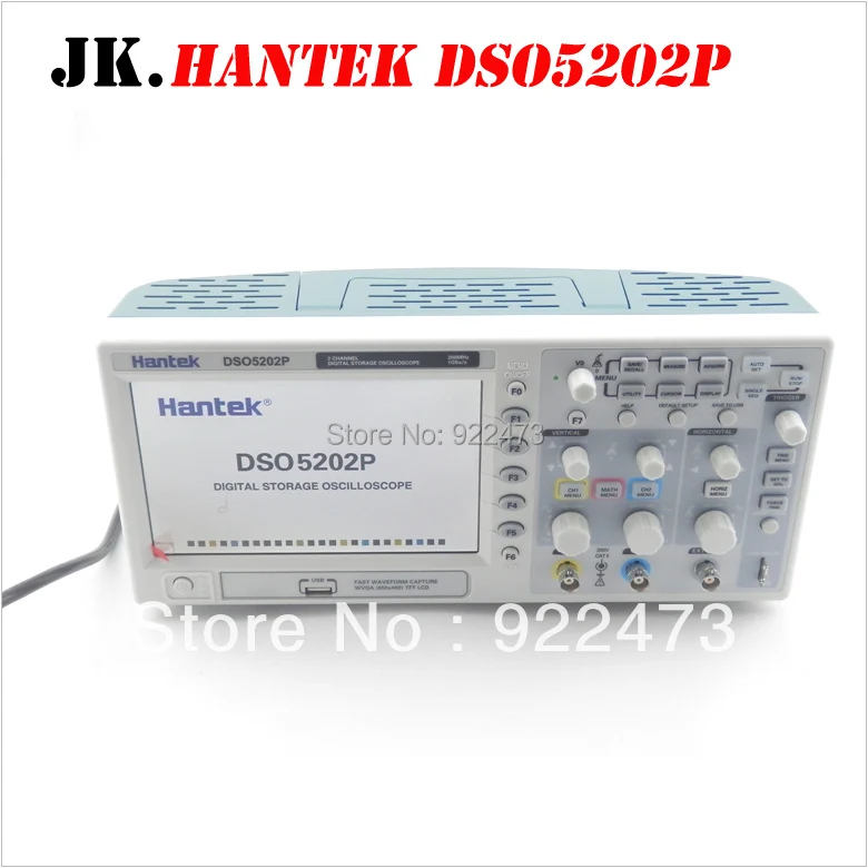 

H005 Hantek DSO5202P Digital storage oscilloscope 200MHz 2Channels 1GSa/s 7'' TFT LCD Record Length 24K USB AC110-220V