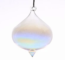 Frete Grátis Jardins da Casa de Vidro Decoração de Natal Decoração de Natal Ornamento De Vidro Clear Cebola Shapre 80mm, 100/Pacote