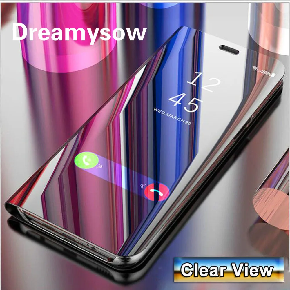 

Clear Mirror Effect Smart View Flip Stand Case For Xiaomi Redmi Note 4 5 4X 5A 5 Plus Flip case For Xiaomi mi6 5X 6X A1 A2 Cover
