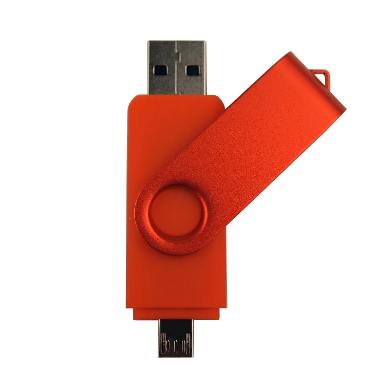 Металлический флеш-накопитель Memorias USB Creativas с логотипом на заказ, флеш-накопитель Usb 4 ГБ 8 ГБ 16 ГБ 32 ГБ OTG USB 2,0, флешка для телефона - Цвет: orange